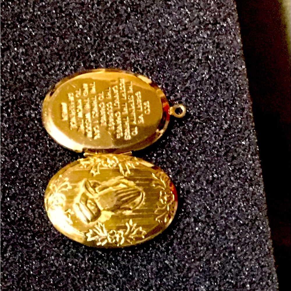 Locket with our prayer, gold tone